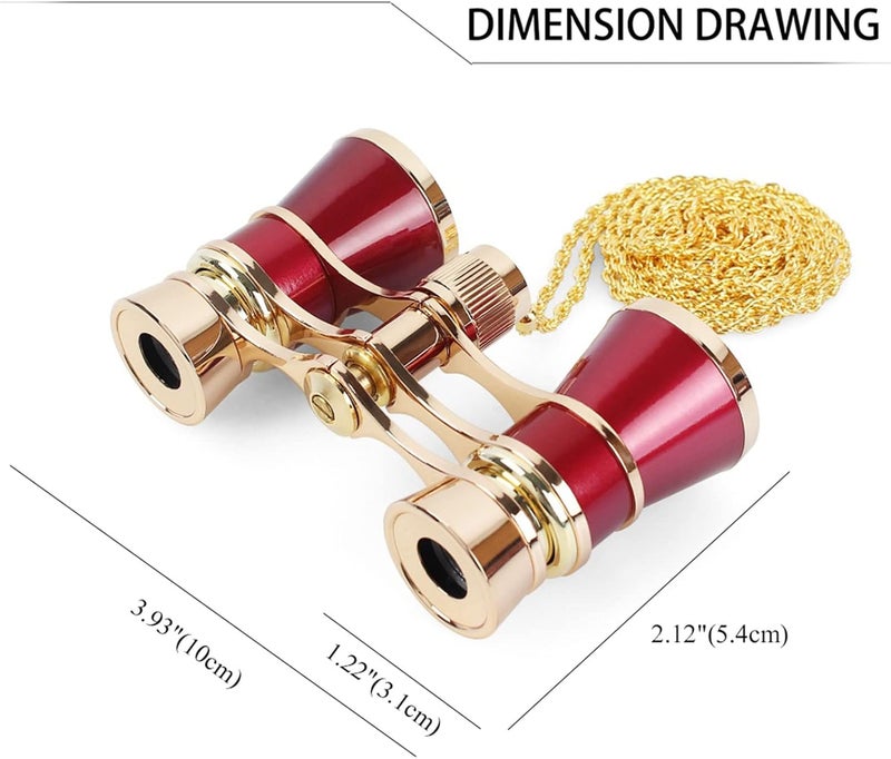 Aroncent Opera Glasses Binoculars 3X25 Mini Compact Binoculars with Chain for Adults Kids Women Vintage Theater Musical Concert - Image 4